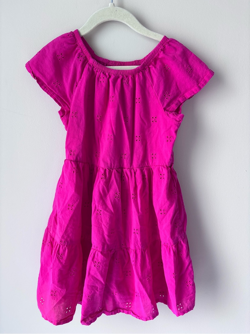 Carter's Hot Pink Eyelet Tiered Dress